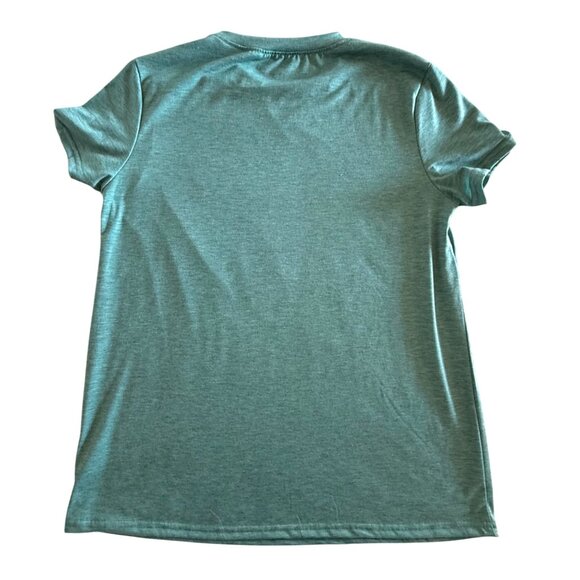 Treble Clef Heart Music Tee Size M Heathered Teal Graphic Shirt Singer Style - Picture 6 of 10